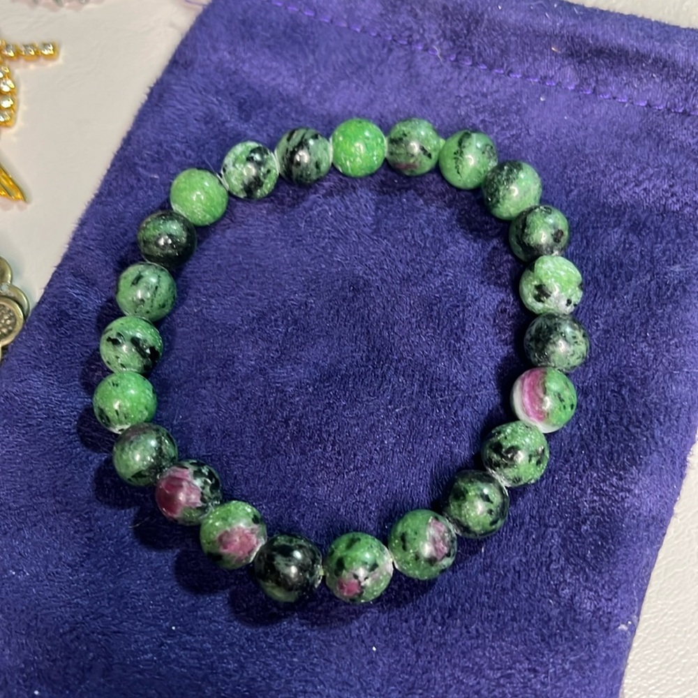 Natural Ruby Zoisite Stone Bracelet